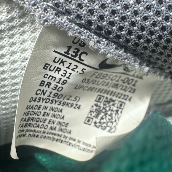 Kids' Nike Gray and Blue Air Force 1 Sneakers - Picture 4 of 8